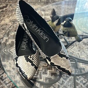 Calvin Klein Black and White Heels with Sleek Design